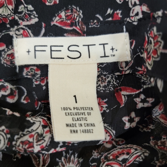 Festi Tissue Weight Chiffon Button Front Puff Sleeve SZ 1X - Picture 10 of 11